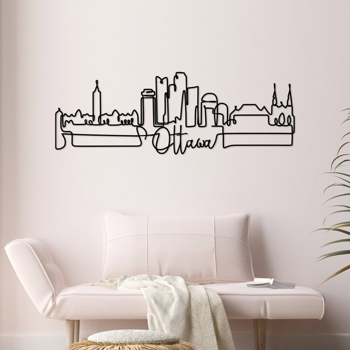 Wallity Accesorio de Pared Decorativo Metal Negro 120x40 cm